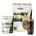Pack Crecimiento Whey Protein 5lbs + Crea Pro 50 serv bolsa + 6 G energydrink