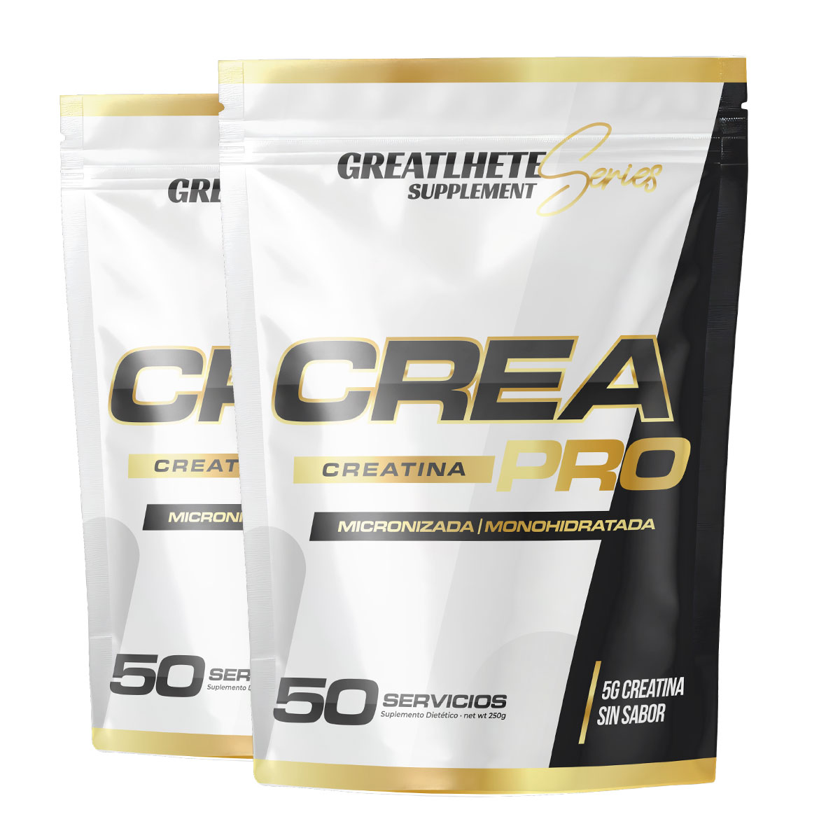 crea50serv.jpg 2X CREA PRO 250g – 50 Servicios | GREATLHETE CREATINA + SHAKER DE REGALO - Imagen 1